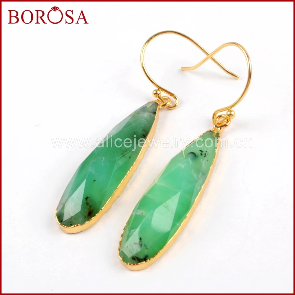 BOROSA 5 пар новая золотая цветная слезы белый кварц кристалл лабрадорит граненый