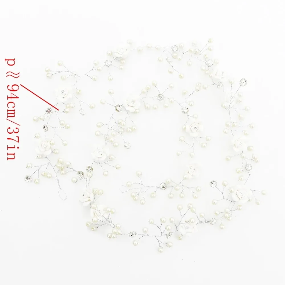Cute Romantic Flower Pearls Bridal Headpiece Jewelry For Girls Crystal Crown Wedding Headbands Forehead Hair Accessories 2020 | Украшения и