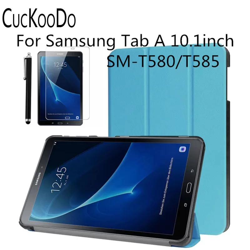 CucKooDo для Galaxy Tab A 10 1 '' Ультратонкий защитный чехол Samsung SM T580 T585 + стилус экранная