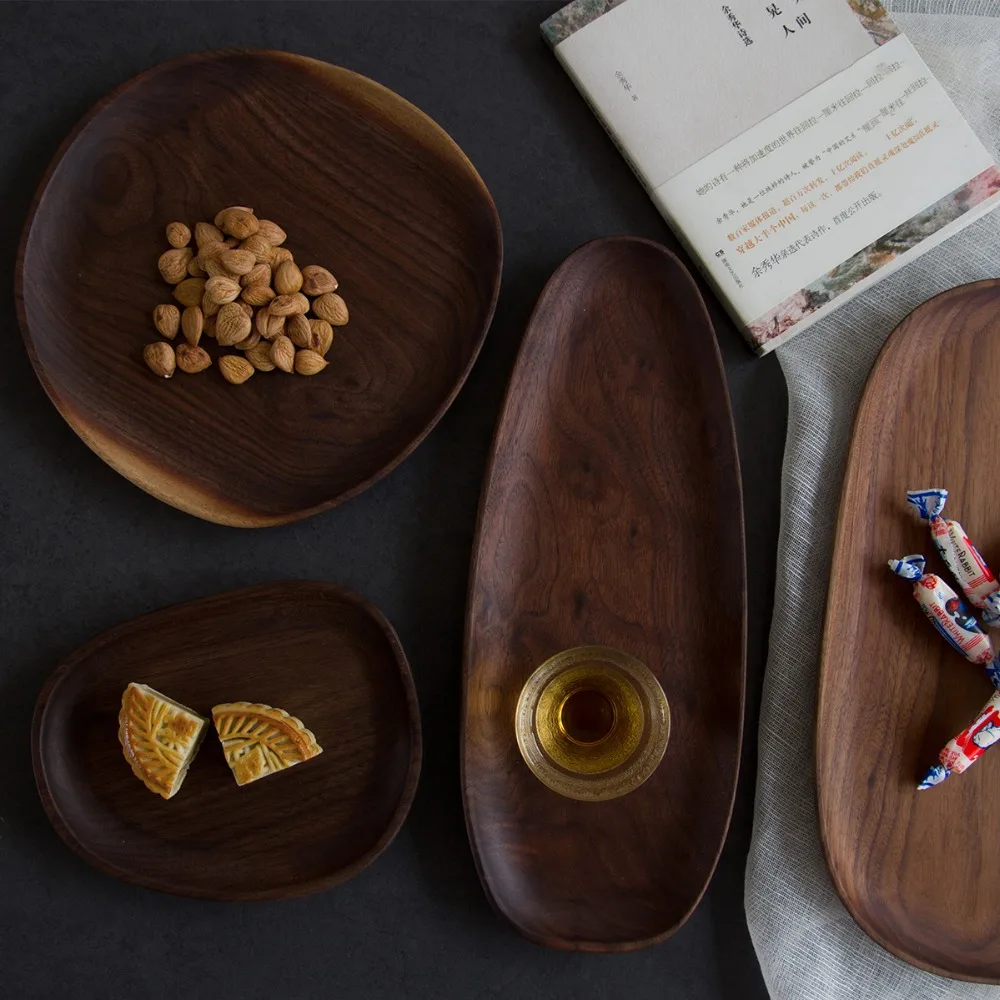 Деревянные тарелки для десертов нестандартные послеобеденного чая креативная