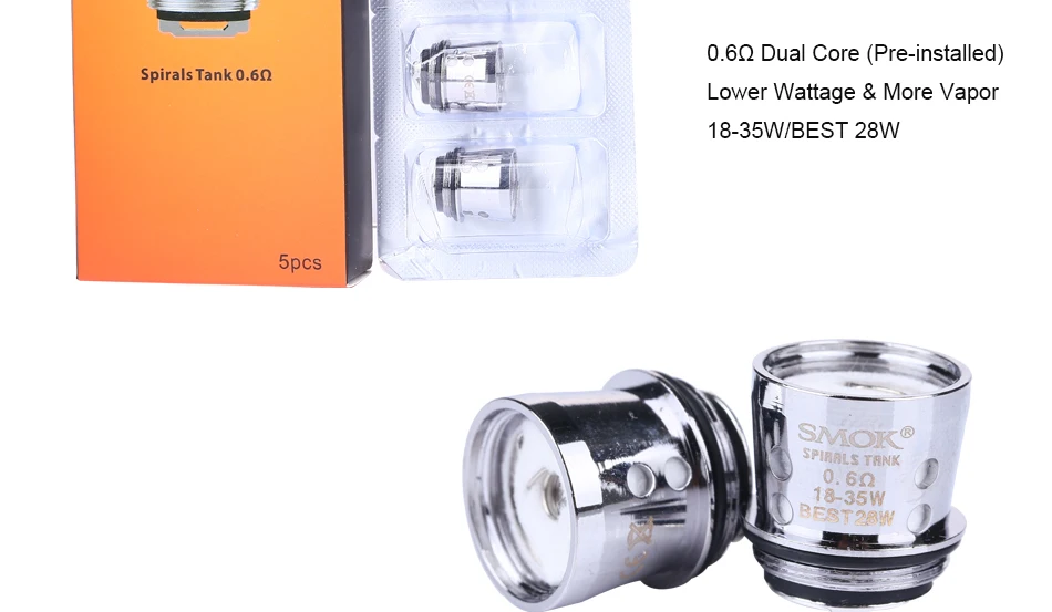5/10 шт. SMOK спирали Core 0.3ohm/0.6ohm катушки для спирали/спирали плюс емкость распылителя E Жидкость для электронных сигарет, электронные сигареты электронная сигарета с Япония хлопковые оригинальные футболки