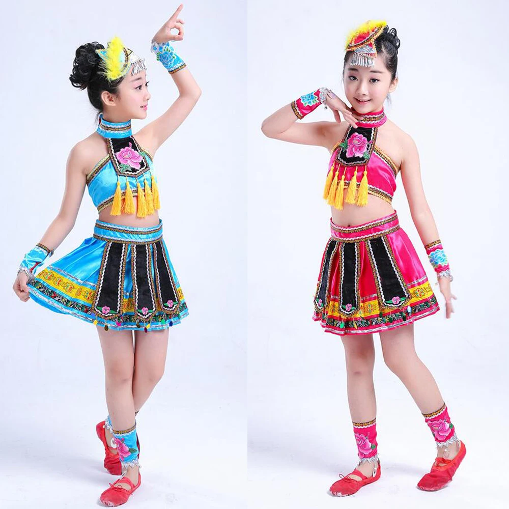 Платье для девочки украшенное блестками хмонг китайский национальный танец