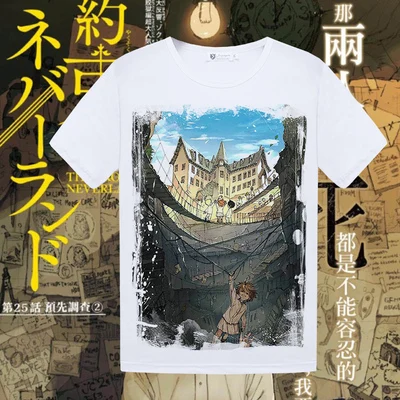 Костюм для косплея «Обещанный Neverland Cospaly Ray Norman Emma», футболка с японским аниме «Yakusoku no Neverland», летняя футболка