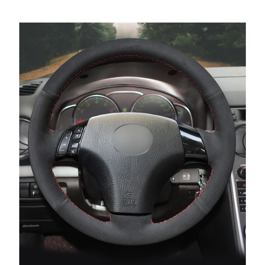 Сшитая вручную черная замша ручной работы для Mazda 3 Axela 2004-2009 5 2004-2010 6 Atenza MPV |