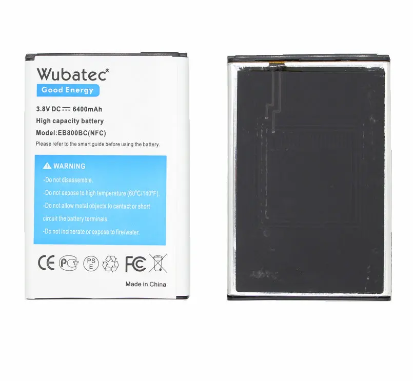 Wubatec 3 шт. Note NFC Расширенный аккумулятор 6400 мАч для Samsung Galaxy Note3 N9000 N9002 N9005 N9006 N900A N900V