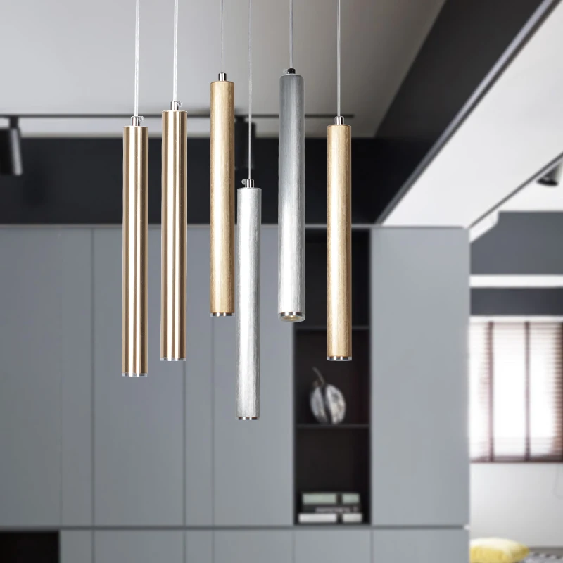 

crystal Long tube custom decorative lighting led restaurant single head pendant lights creative personality art WF416017