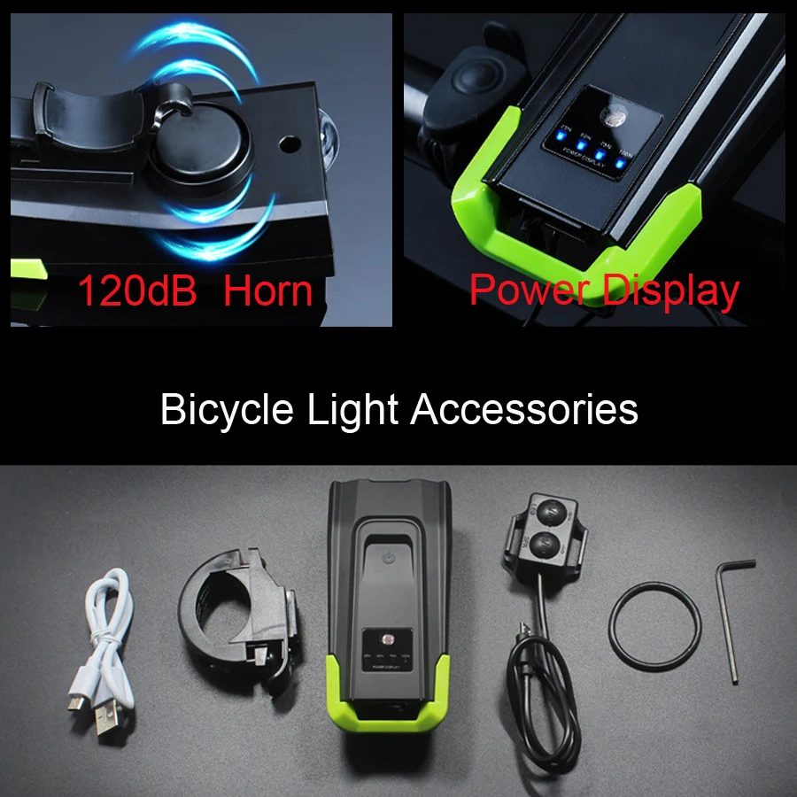 

2000/4000mAh Smart Induction Bike Front Light Kit USB Rechargeable LED Taillight And Headlight With Horn FlashLight For Bicycle