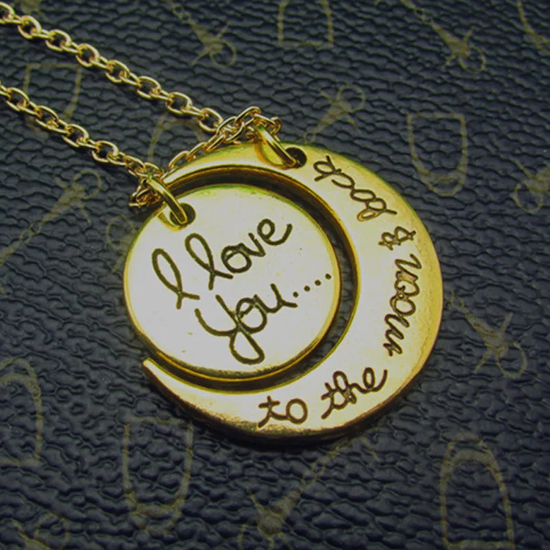 I Love You to the Moon and Back ожерелье с застежкой в форме сердца кулон|Ожерелья подвеской| |