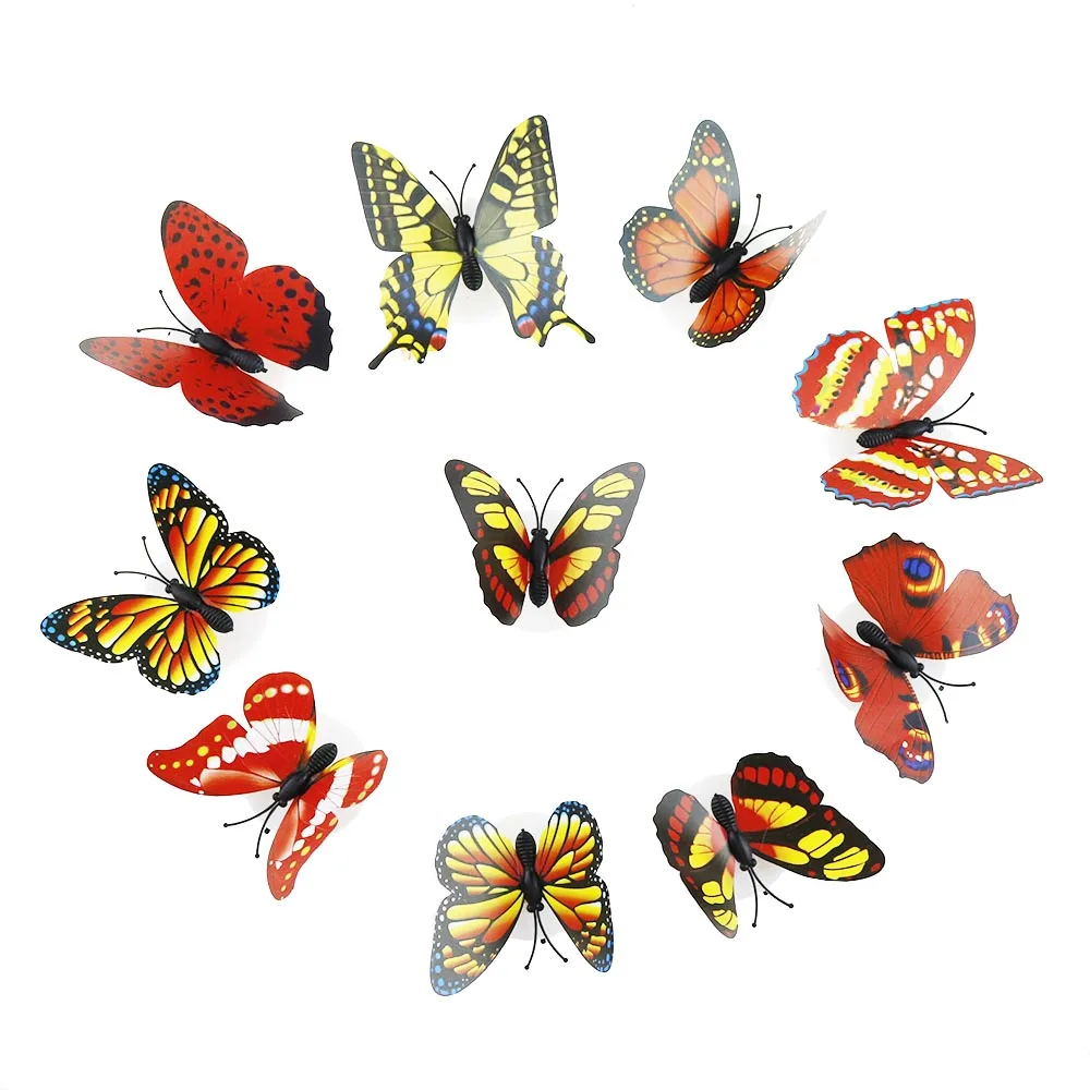 Настенный светильник бабочка 2 шт. настенные наклейки с переключателем