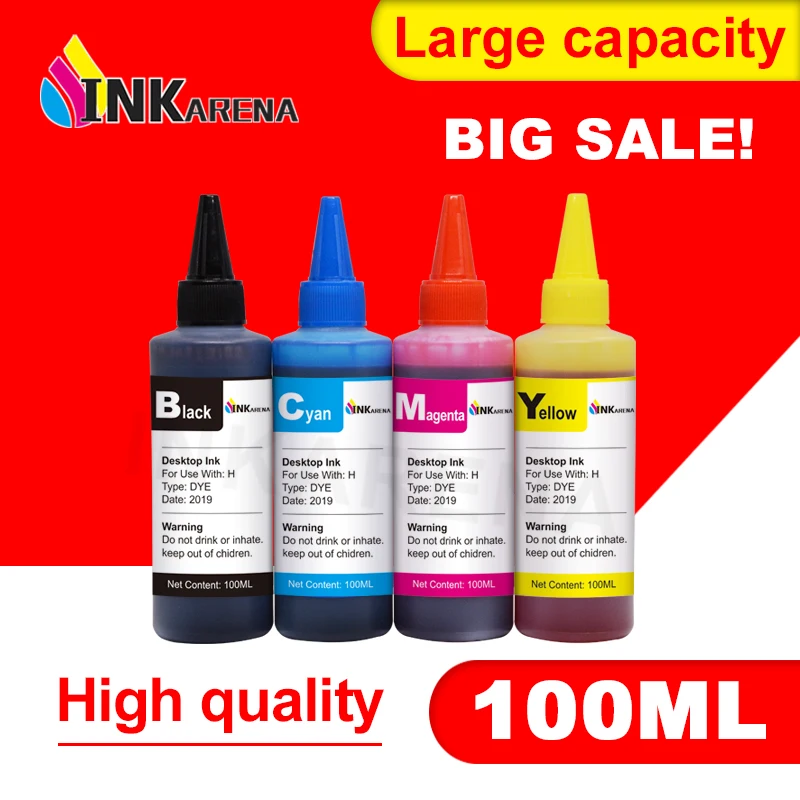 

100ml Bottle Dye Ink kit for Brother LC123 LC125 LC127 LC129 MFC-J4510DW MFC-J4610DW MFC-J4710DW DCP-J4110DW MFC-J4410DW Printer
