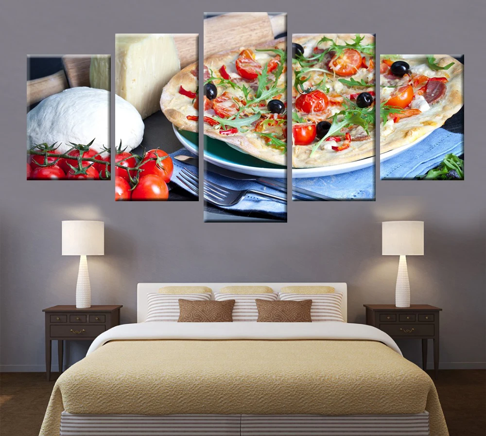 5 шт. вкусная еда пиццы художественный постер Картина модульная кухня ресторан