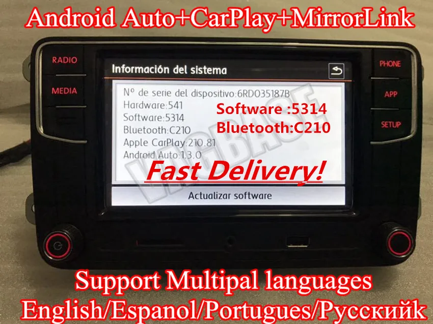 Android Auto rcd330 CarPlay приложение r340g rcd330g плюс 6.5 &quotMIB автомобиля Радио Гольф 5 6 Jetta CC Tiguan