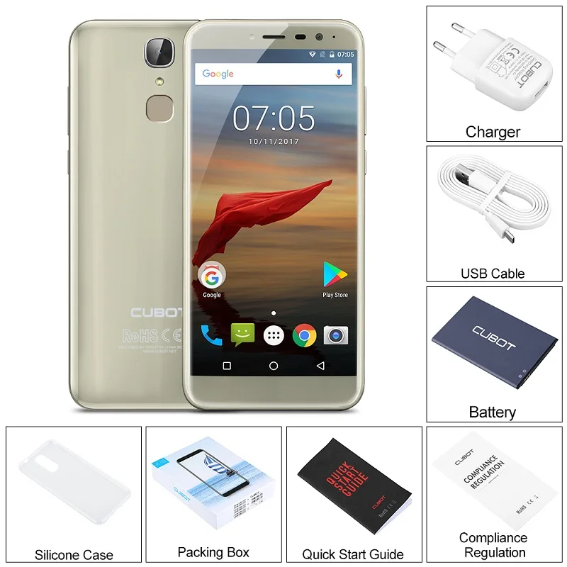 Cubot X18 3 ГБ ОЗУ 32 Гб ПЗУ 5 7 &quot18:9 Edge Less экран Android 0 MT6737T четырехъядерный смартфон 13MP