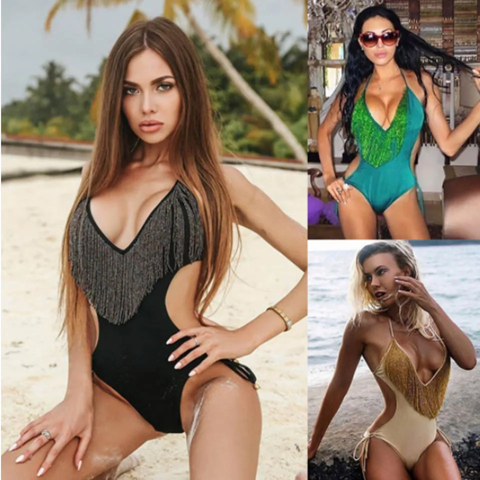 Женский купальник с кисточками BISEAFAIRY винтажный купальный костюм в стиле ретро