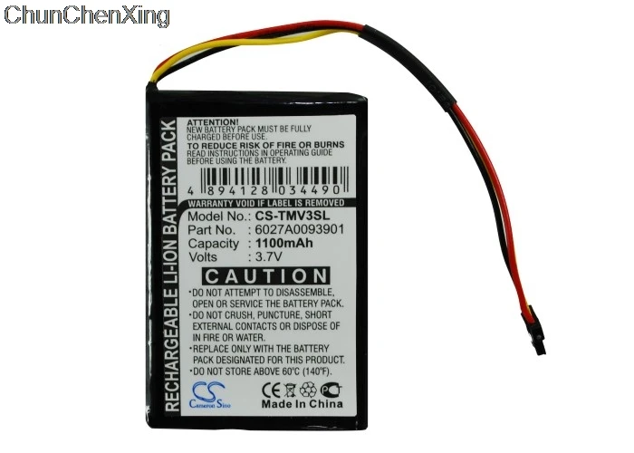 Cameron Sino 1100mAh Battery for TomTom 4EM0.001.01, N14644, V3, XL IQ