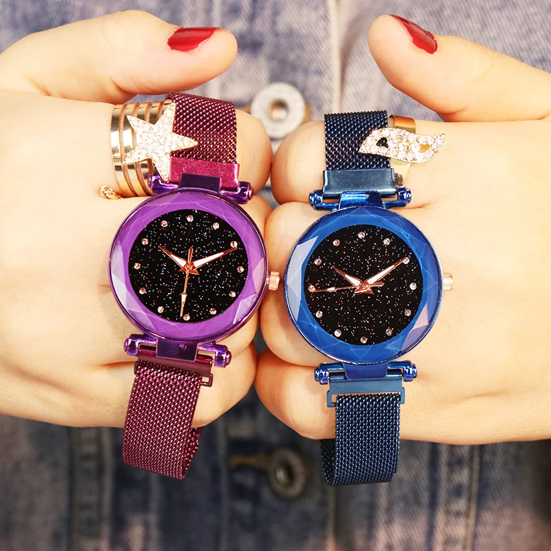 Часы наручные женские кварцевые с магнитной застежкой модные изображением