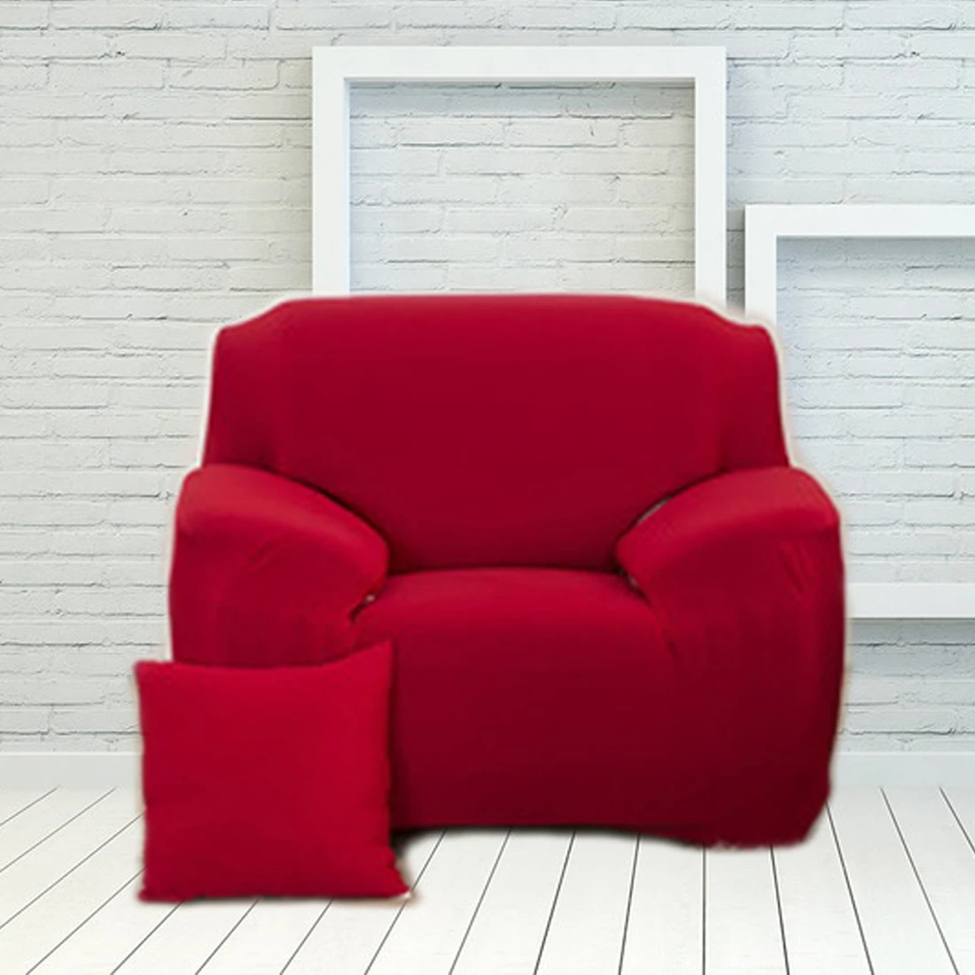 Однотонный эластичный чехол для дивана нескользящий с высокой эластичной