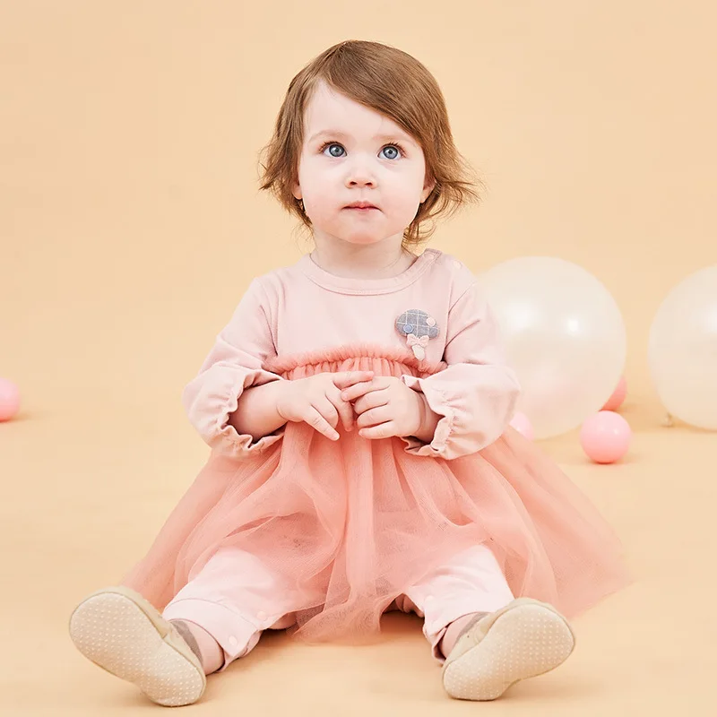 2019 весна и осень новая форма платье сетчатый комбинезон Одежда для маленьких