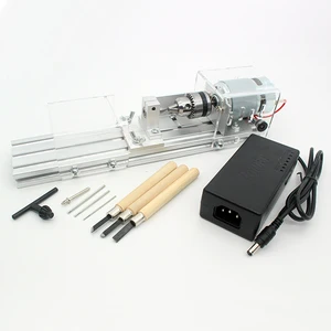 Токарный мини-станок для работ по дереву, токарный станок сделай сам для полировки резки, мини-дрель, стандартный набор инструментов с блоком питания, 24 В постоянного тока