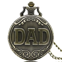 new arrived pocket watch mens dad men male copper silver watch with chain hombre saati masculino relogio dad gift clock