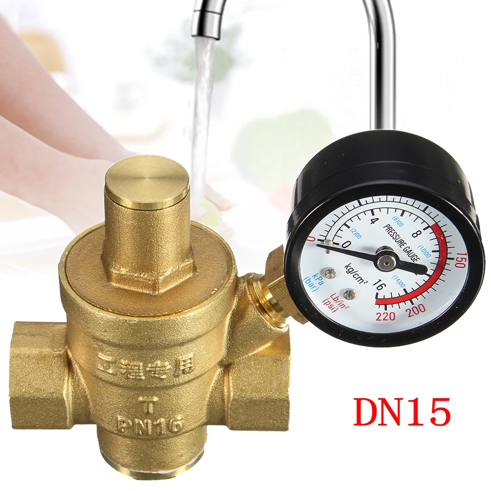 85*63mm DN15 3/4&quot Brass Water Pressure Reducing Maintaining Valves Regulator Adjustable Relief With Gauge Meter | Инструменты