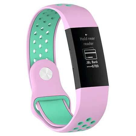 Силиконовый ремешок для наручных часов, ремешок для Fitbit Charge 3 Charge3, умный браслет на запястье, 14 цветов, S/L, для мужчин и женщин, спортивный ремешок для часов - Цвет: pink duck