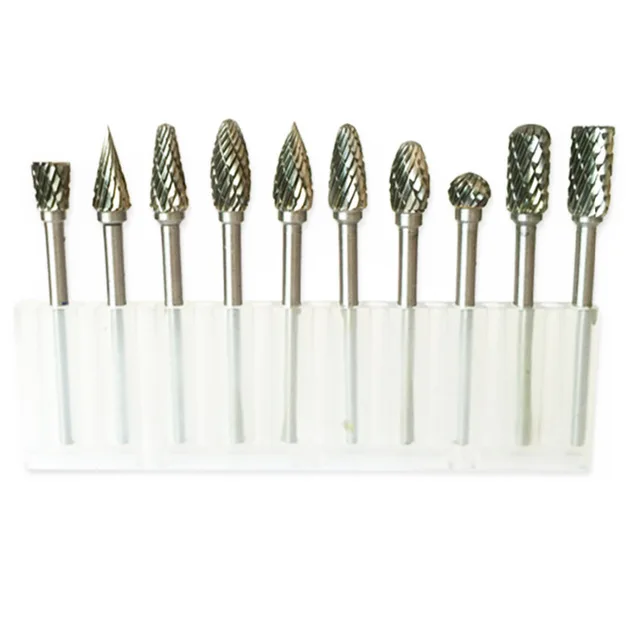 Tungsten Carbide Burrs Set - 10 pieces of Tungsten Steel Grinding Heads with Mini Drill Diamond Burs Material for Dremel Accessories image 4