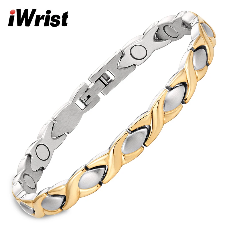IWrist Магнитный исцеляющий браслет из нержавеющей стали обнимает поцелуев женский
