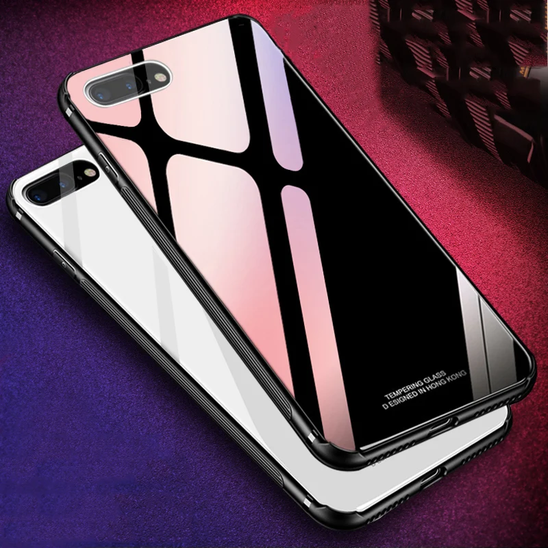Чехол из закаленного стекла RZP для iPhone X 8 7 жесткий чехол на заднюю панель Apple Plus 10
