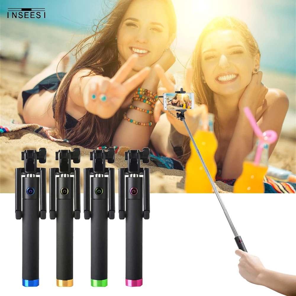 Проводная селфи палка раздвижной монопод для iphone 5 6 plus 5S IOS Samsung Android Huawei Xiaomi Phone