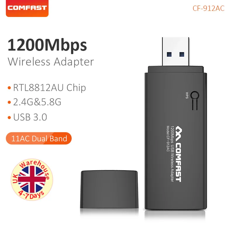COMFAST 2 4G/5 8 ГГц двухдиапазонный высокомощный 1200 Мбит/с гигабитный USB3.0 WIFI