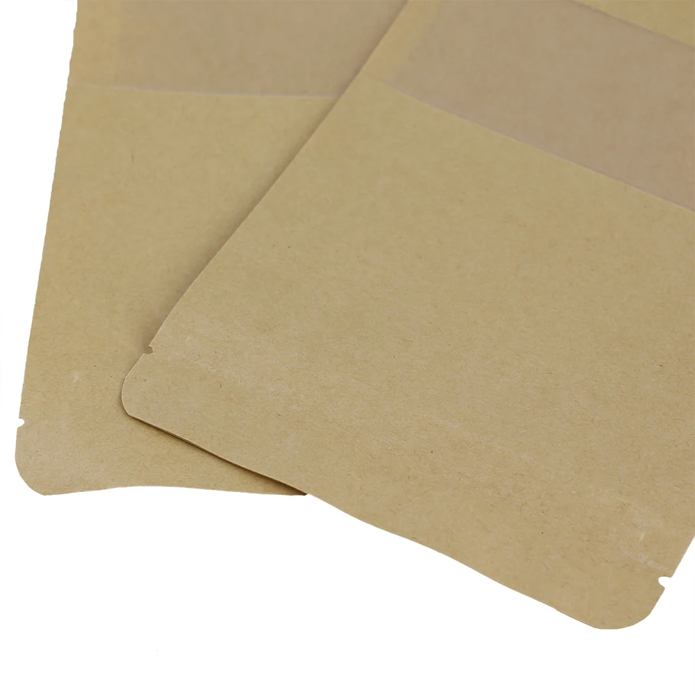 100 шт. водонепроницапосылка пакеты на молнии с окошком|paper storage bag|kraft paper bagsstorage bag |