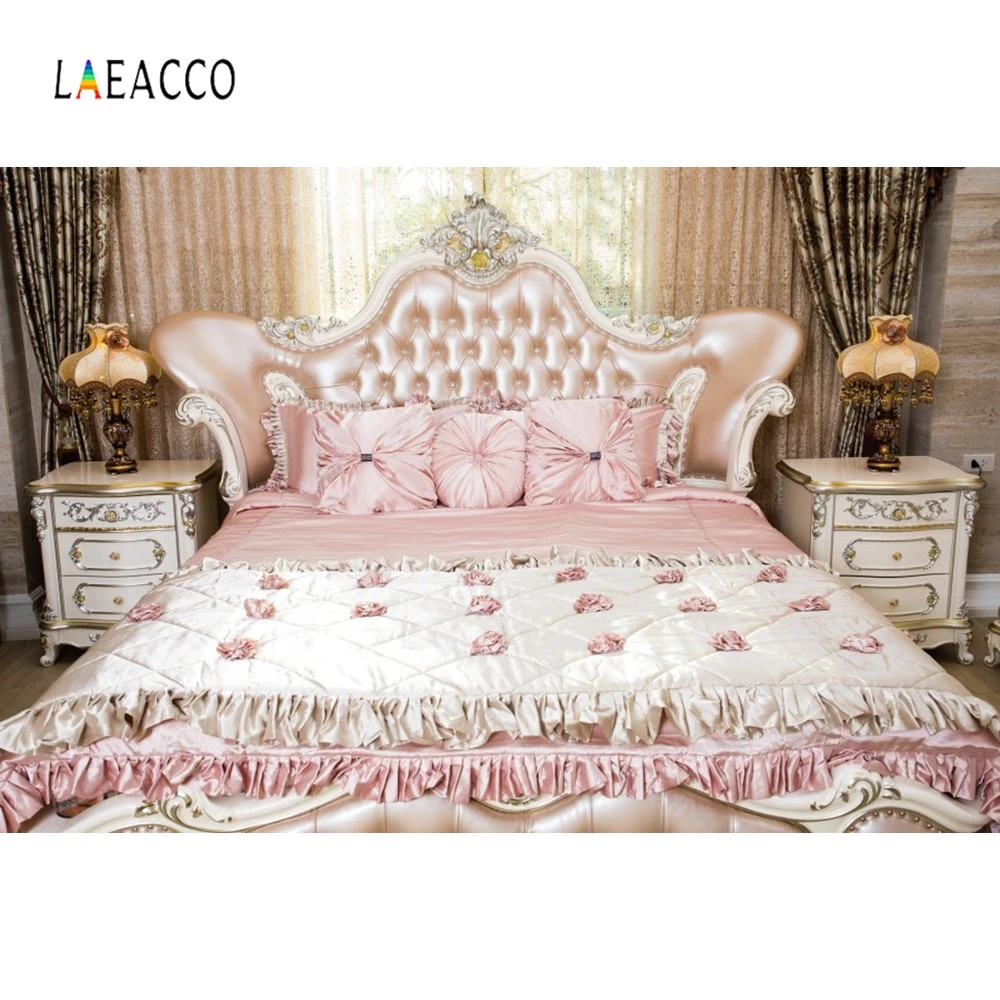 Laeacco Royal Headboard Bedroom Boudoir Curtain Photography Backgrounds Customized Photographic Backdrops For Photo Studio | Электроника