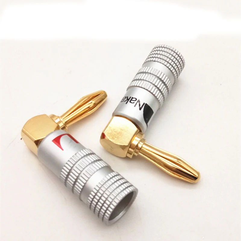 8PCS Nakamichi Banana Plugs 4mm Right Angle Gold Plated Musical Speaker Plug Connectors For HiFi | Компьютеры и офис