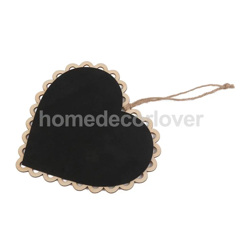 

Mini Heart Shape Hanging Chalk Board Blackboard Memo Home Wedding Gift Notes