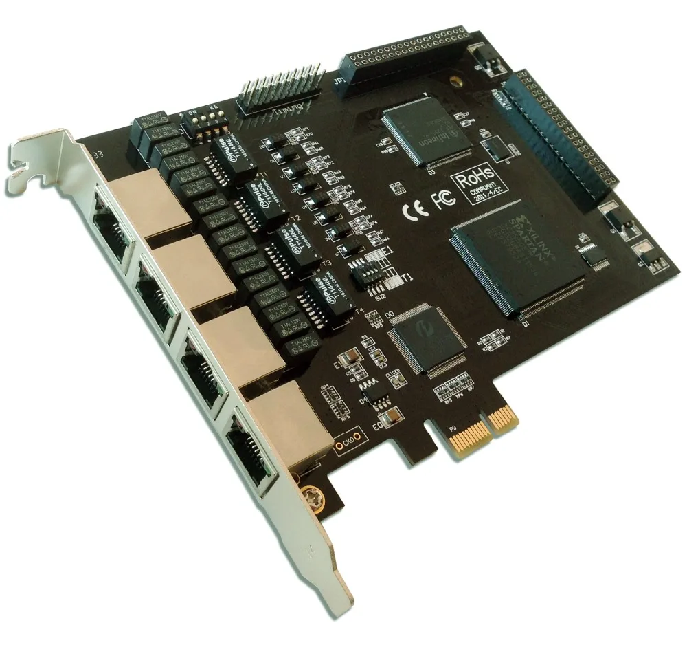 5 шт. 4 порта ISDN PRI карта TE420 PCI E с портами E1/T1 Плата E1 T1 поддерживает FreePBX Asterisk