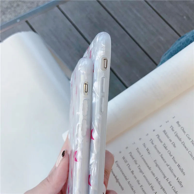Fashion Soft TPU Phone Case For iPhone X XS Max XR SeaShell Stars Pattern Cover iphone 8 7 6 6S Plus Red Five-pointed |