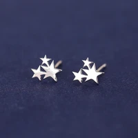 daisies pure 925 sterling silver three stars stud earrings for women fashion girl prevent allergy sterling silver jewelry