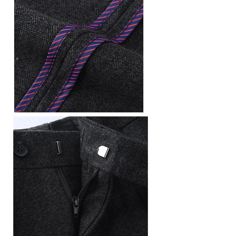 Мужские классические брюки ICPANS свободные из шерсти и полиэстера деловые для