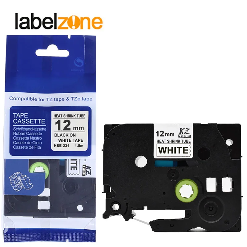 5 упак./лот терм усадочная трубка для hse-231 черный на белом Совместимость brother P-touch