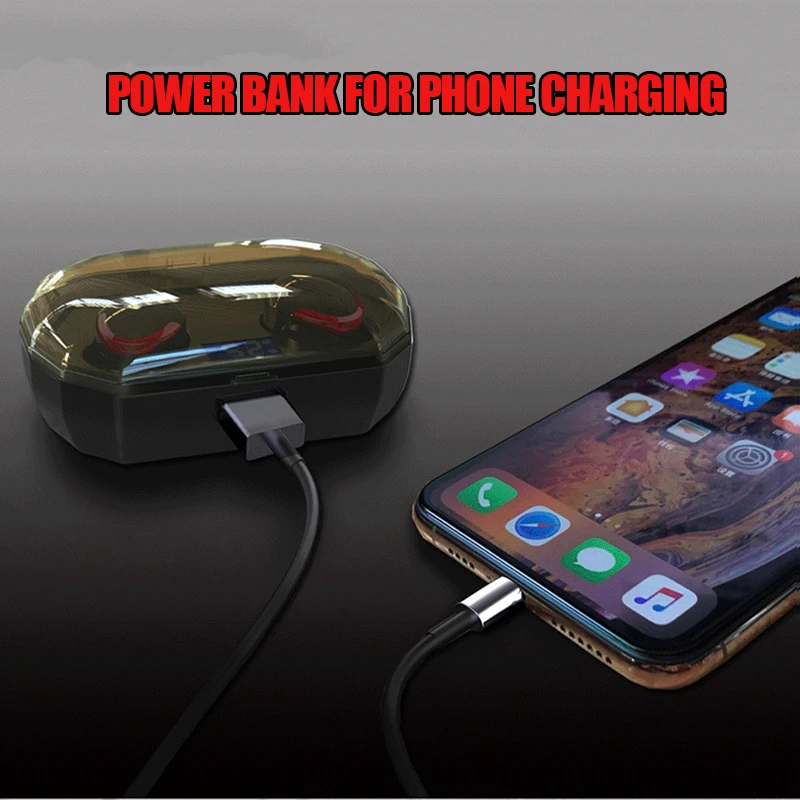 VTIN TWS Bluetooth Headset 5.0 Wireless Mini Power Digital Display Touch Control IPX6 Waterproof In-ear Earbud 3000mAh | Электроника