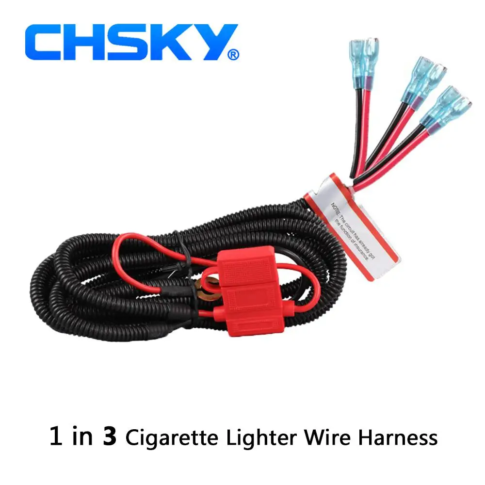 CHSKY высокое качество жгут проводов Подходит для автомобиля USB зарядное устройство адаптер и Автомобильный Прикуриватель разъем питания Простота установки - Название цвета: 1 Piece Harness