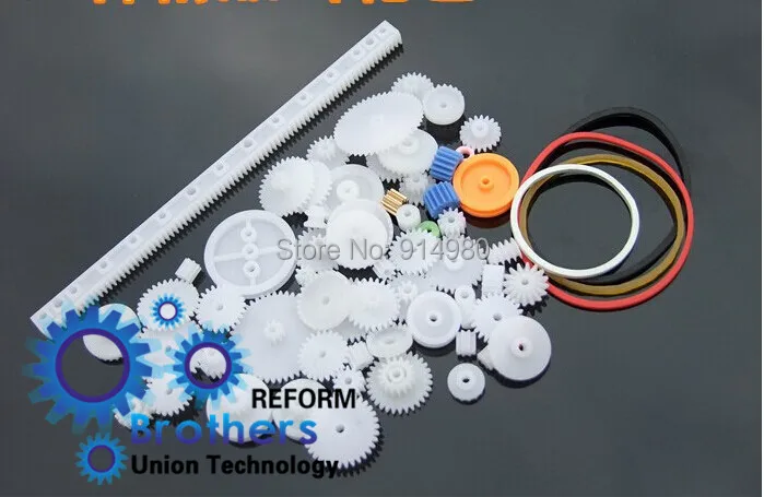 Новый пакет 60 шт. много Пластик Шестерни стойки шкив ремень червь одно-и дважды