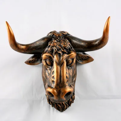 

Italian big ox head wall ACTS the role of animal head living room bar store stereo pendant restoring ancient Home wedding dies