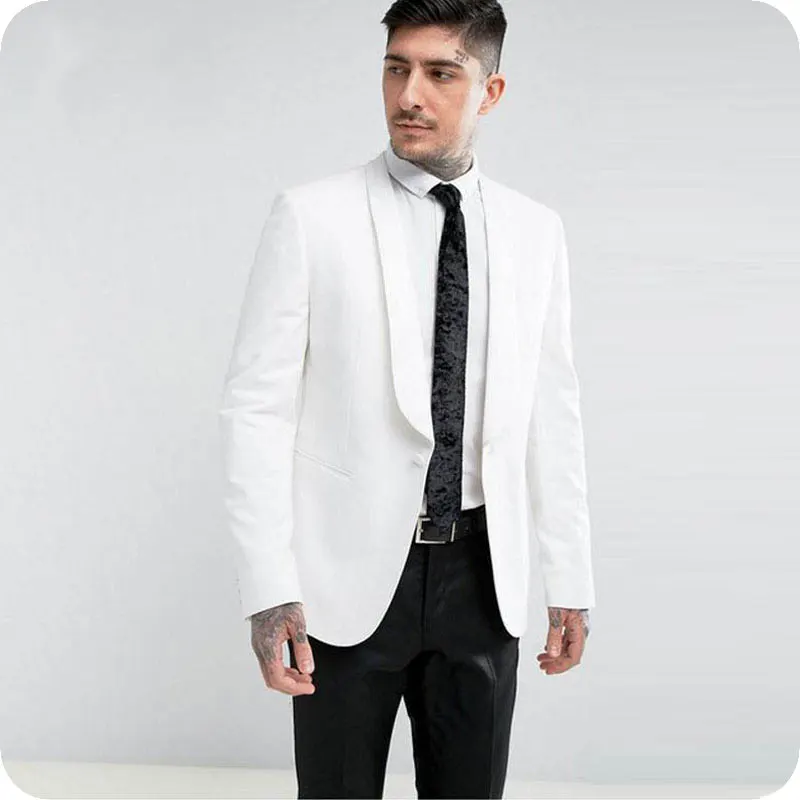 White/Ivory Groom Tuxedos Men Suits for Wedding Slim Fit Best Man Blazers Jacket 2Pieces Shawl Lapel Custom Made Men Suit Pants
White/Ivory Groom Tuxedos Men Suits for Wedding Slim Fit Best Man Blazers Jacket 2Pieces Shawl Lapel Custom Made Men Suit Pants