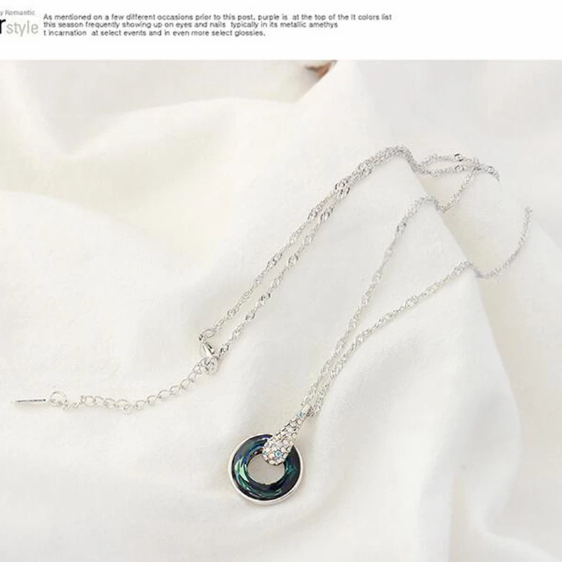 Модное круглое ожерелье ювелирные изделия Кристаллы от Swarovski круглые кулон