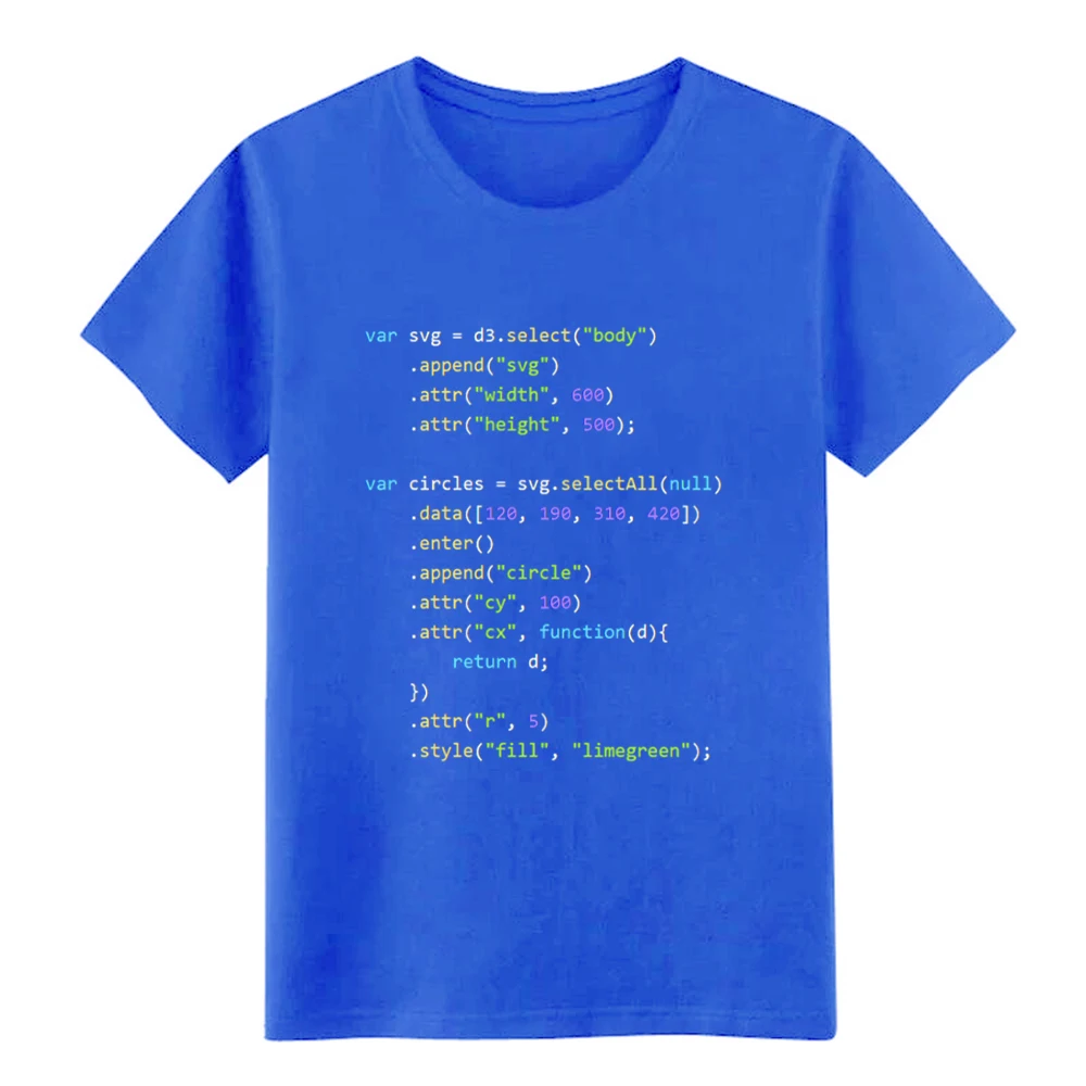 Мужская футболка d3.js program с принтом S XXXL тренд повседневная весенняя Стандартная
