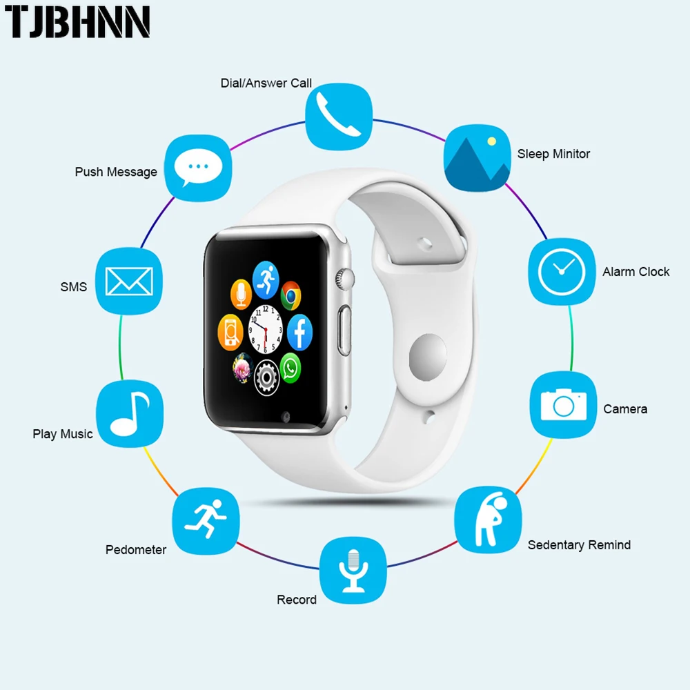 A1 Смарт часы для мужчин Android Phone Apple Watch Поддержка 2G Sim TF карта 0.3MP камера Bluetooth умные