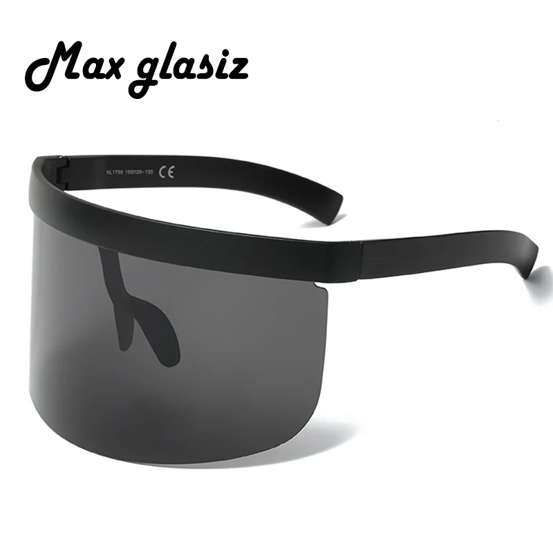 Max Glasiz большие модные уникальные солнцезащитные очки большая оправа без оправы