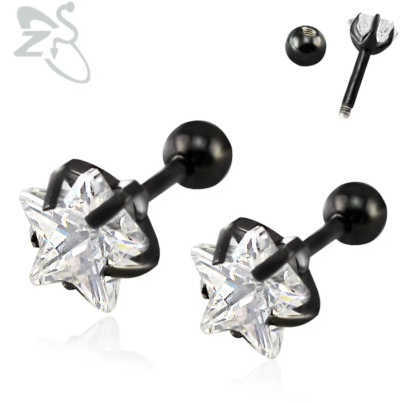 Женские серьги гвоздики из нержавеющей стали с фианитом 3 8 мм|fashion stud earrings|stud
